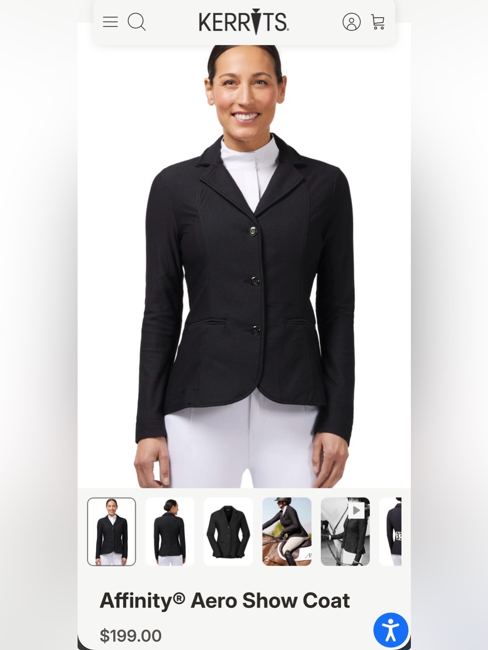 Affinity by Kerrits Women's equestrian show jacket-black
